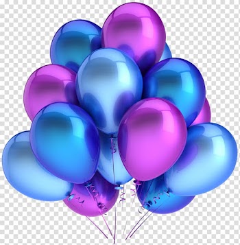 Purple and blue balloon lot, Toy balloon Party Inflatable, balloon transparent background PNG clipart