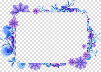 Purple and blue floral border, Frames Desktop , islamic frame transparent background PNG clipart