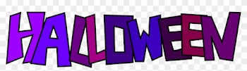 Purple And Blue Halloween - Happy Halloween Word Free