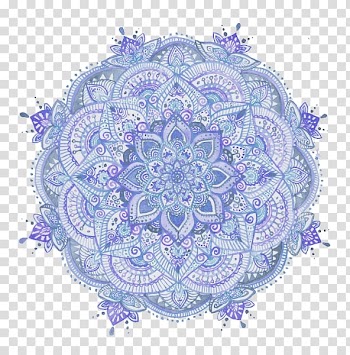 Purple and gray floral , Mandala Watercolor painting Blue-green, others transparent background PNG clipart