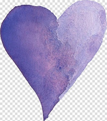 Purple and gray heart illustration, Watercolor Heart Watercolor painting Purple, watercolor heart transparent background PNG clipart
