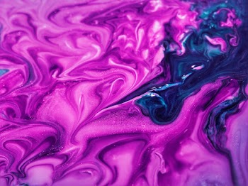 Purple and Green Abstract Painting
