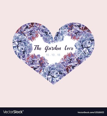 Purple and pink floral in garden invitation card vector image
