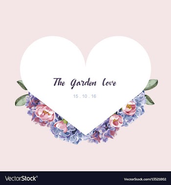 Purple and pink floral in garden invitation card vector image