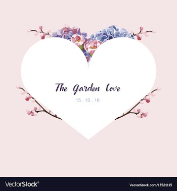 Purple and pink floral in garden invitation card vector image