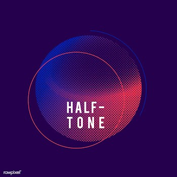 Purple and pink halftone badge vector | Free stock vector - 542509
