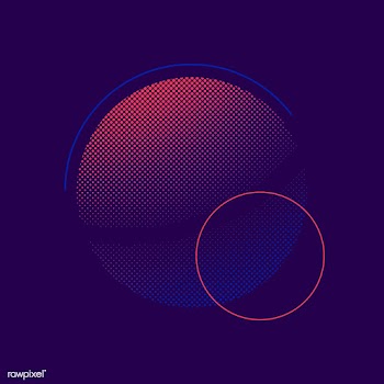 Purple and pink halftone badge vector | Free stock vector - 542568
