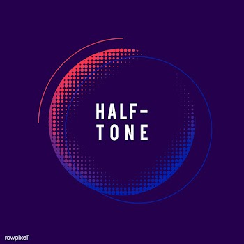 Purple and pink halftone badge vector | Free stock vector - 542572