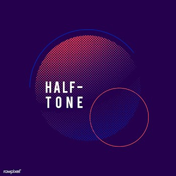 Purple and pink halftone badge vector | Free stock vector - 542624