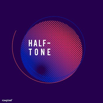 Purple and pink halftone badge vector | Free stock vector - 542628