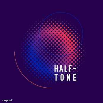 Purple and pink halftone badge vector | Free stock vector - 542679
