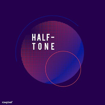 Purple and pink halftone badge vector | Free stock vector - 542698