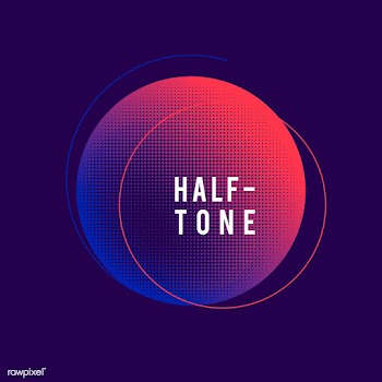 Purple and pink halftone badge vector | Free stock vector - 542738