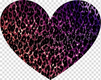 , purple and pink leopard print heart illustration transparent background PNG clipart