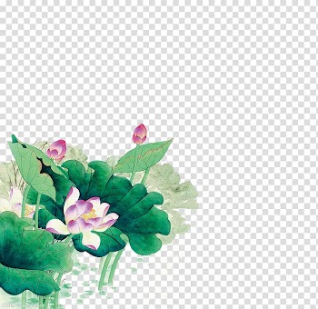 Purple and red lotus flowers art, u8377u82b1u56fe Ink wash painting Chinese painting Gongbi Shan shui, Ink lotus transparent background PNG clipart