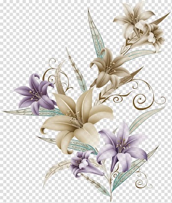 Purple and white flower , Flower Watercolor painting Illustration, Painted Magnolia pull material effect element Free transparent background PNG clipart