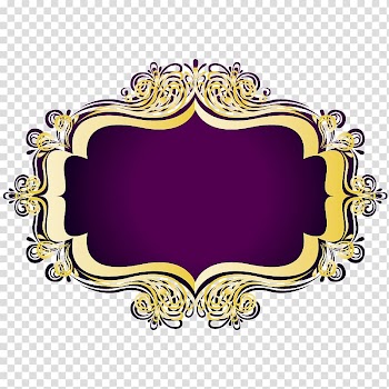 Purple and yellow floral icon, Gold Text box Computer file, Gold pattern purple text box transparent background PNG clipart