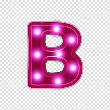 Purple b-letter Marquee light , English alphabet Letter, Red neon alphabet B transparent background PNG clipart