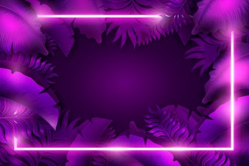 Purple background with neon frame Free Vector
