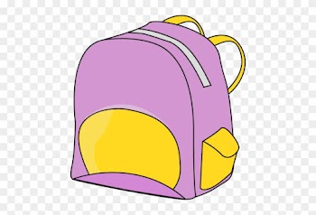 Purple Backpack - Clipart School Supplies