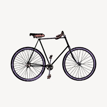 Purple bicycle collage element, vehicle | Free PSD Illustration - rawpixel