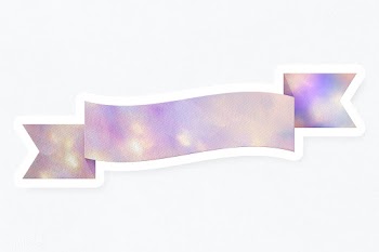 Purple bokeh lights ribbon banner design element | Free  illustration - 2338834