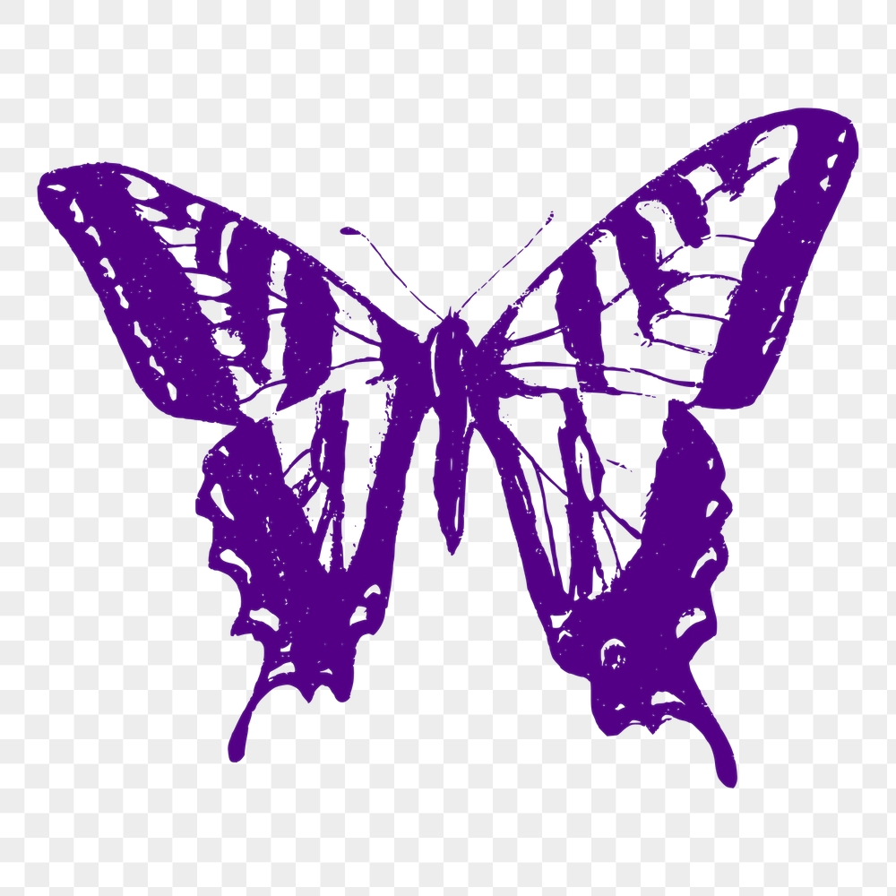 Purple butterfly png sticker, vintage | Free PNG - rawpixel
