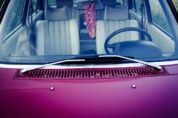Purple Car Hood With Stainless Steel Window Wiper