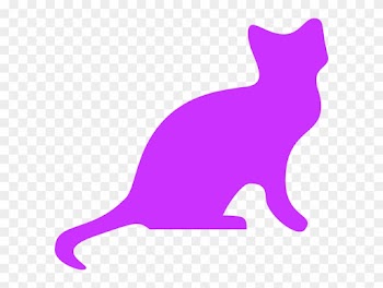 Purple Cat Silhouette - Cat Purple Clipart