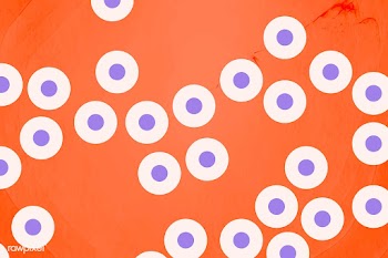 Purple coronavirus on an orange background vector | Free  vector - 2310576