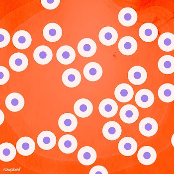 Purple coronavirus on an orange background vector | Free  vector - 2310603