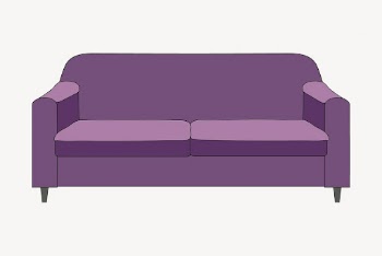 Purple couch clipart, furniture illustration | Free PSD - rawpixel