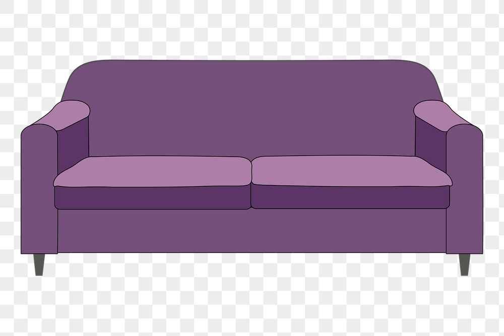 Purple couch png sticker, furniture | Free PNG - rawpixel