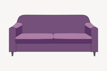 Purple couch sticker, furniture illustration | Free Vector - rawpixel