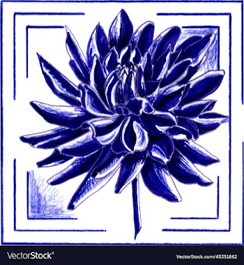 purple dahlia in a frame
