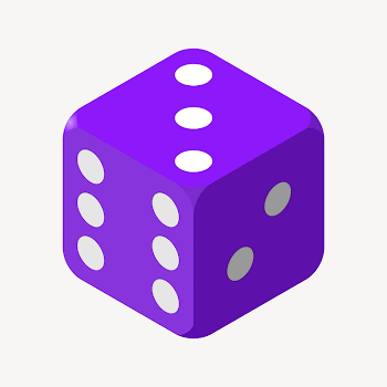 Purple dice collage element illustration | Free Vector - rawpixel