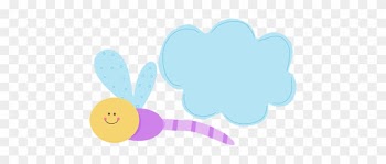 Purple Dragonfly And Cloud - Clip Art