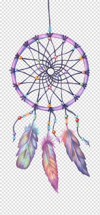 Purple dreamcatcher, Dreamcatcher Drawing Watercolor painting Illustration, Purple Dreamcatcher transparent background PNG clipart