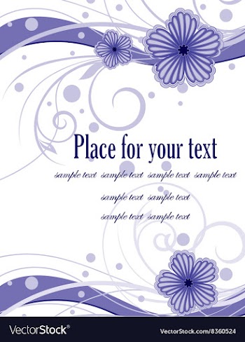 Purple Floral Background with Text Space vector image