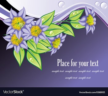 Purple Floral Background with Text Space vector image