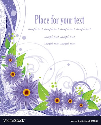 Purple Floral Background with Text Space vector image