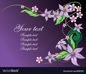 Purple Floral Background with Text Space vector image