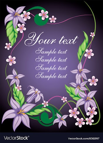 Purple Floral Background with Text Space vector image