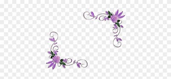 Purple Floral Border Png Image - Wedding Border