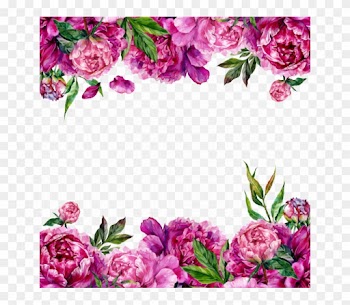 Purple Floral Border Transparent Image - Floral Border Pink Purple