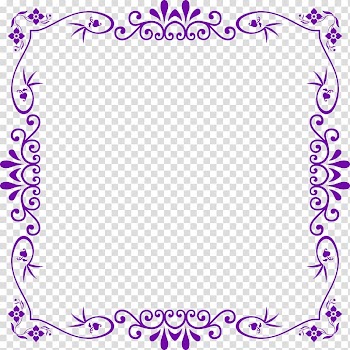 Purple floral borderline, frame , Flowers Frame transparent background PNG clipart