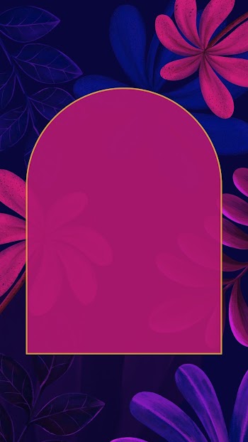 Purple floral frame iPhone wallpaper, | Free Photo Illustration - rawpixel
