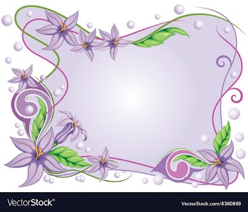 Purple Floral Frame vector image