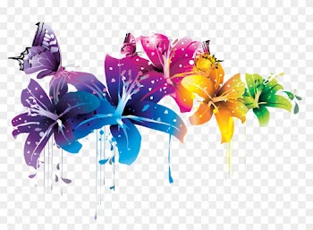 Purple Flower Border Design Download - Flower Vector Png