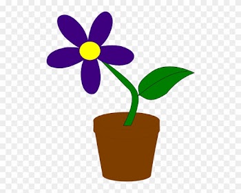 Purple Flower Clip Art - Flower In A Pot